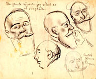 1921  Stockholm: Anatol France, Nobelpreis fr Literatur, von Hess portraitiert
